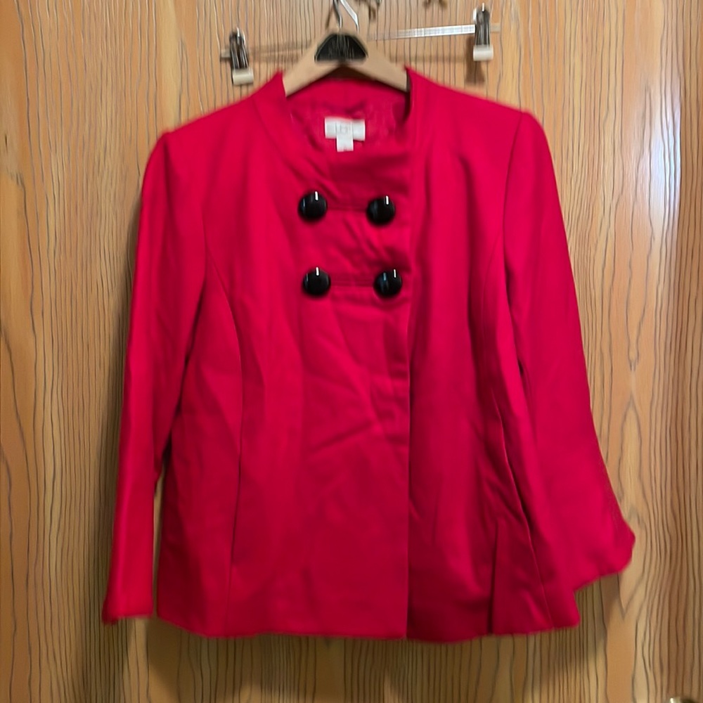 Loft Ann Taylor red wool blend swing jacket Medium